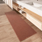 Upgraded Waffle Runner Rug Super Absorbent Non Slip Bath Mats for Bathroom Machine Washable Bathroom Runner Rug with Tassels, Ideal for Hallway Bedroom Laundry Room, Dirty Orange, 2'x 6'(24" x 72")