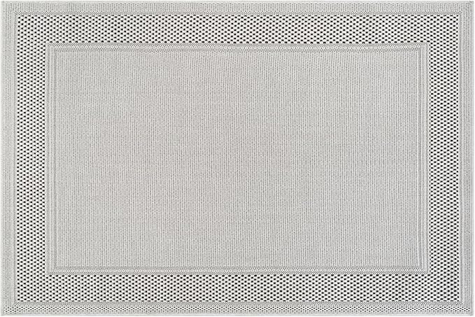 CAMILSON Easy Jute Rug 2x3, Indoor Outdoor Off-White Color Fiber Area Rugs for Entry, Living Room and Kitchen Rug, Bordered Boho Woven Design, Easy-Cleaning, Washable Outside Carpet (2 x 3)