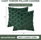 decorUhome St. Patrick’s Day Shamrock Green Pillow Covers 20x20 Inch Set of 2, Soft Plush Faux Wool Throw Pillow Covers, Farmhouse Spring Holiday Decor for Sofa Living Room