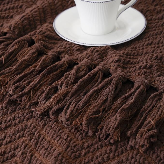 BATTILO HOME Dark Brown Throw Blanket for Couch, Super Soft Cozy Warm Chocolate Throw for Twin Bed, Living Room Chair Bed Sofa Home Decor, 60" x 80"