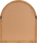 Kate and Laurel Rahfy Boho Arch Rattan Wall Mirror; 28 x 32; Natural Wood; Decorative Wooden Mirror with Authentic Rattan Frame for Bathroom Vanity Mirror