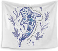 HUGANE Blue Whale Shark Ocean Christian Tapestry, Coastal Beach Sea Floral Coral Plant Wall Tapestries, Isaiah 43:2 Bible Verse Religious Hanging Wall Decor for Bedroom Beach House Cabin
