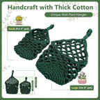 Macrame Wall Plant Hanger, Hanging Planter Basket Holder, Wall Planters for Indoor Plants, for Up to 4 Inch Pot (Green, 4-Inch)