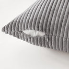 MIULEE Pack of 4 Neutral Grey Gradient Decorative Throw Pillow Covers 18x18 Inch Soft Boho Striped Corduroy Pillow Covers Modern Farmhouse Home Decor for Sofa Living Room Couch Bed