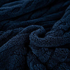 YUSOKI Queen Size Blanket Single Layer,Weight(4.4lb),370GMS-3D Stylish Design for Gift Home Decor (Navy,90"x90")