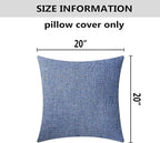 Home Brilliant Indigo Linen Decorative Pillow Covers Lined Cushion Cover for Couch, 20x20 Inch(50x50cm), Navy Blue