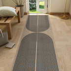 Lahome Modern Rainbow 2x8 Runner Rug, Washable Hallway Kitchen Runner Rugs with Rubber Backing Farmhouse Indoor Outdoor Carpet, Contemporary Non Slip Carpet for Entry Bedroom Porch