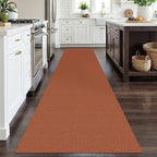 EARTHALL Runner Rug 3x12 Ft Washable Runners for Hallways Extra Long Woven Non Slip Entryway Runner Braided Kitchen Runner Indoor Outdoor Carpet Runners for Entryway, Hall, Foyers, Rustic Orange/Tan