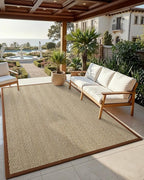 DEXI Area Rug Natural Fiber 5x8, Braided Woven Seagrass Rugs No Shed, Soft Neutral Rustic Carpet Mat for Indoor Entryway Outdoor Patio Dining Living Room Bedroom Farmhouse, Natural