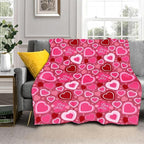 Valentine Blanket Soft Flannel Lightweight Red Pink Love Heart Valentines Throw Blanket Cozy Warm Blankets All Seasons Home Party Decor On Living Room Sofa Couch Bed 50x60 inch