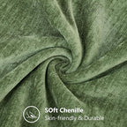 decorUhome Chenille Olive Green Spring Euro Sham Throw Pillow Covers 24x24 Inch Set of 2, Decorative Soft Couch Pillow Covers Solid Dyed Accent Farmhouse Neutral Square Pillow Cases for Sofa