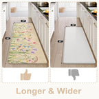 KIMODE Anti Fatigue Kitchen Mats for Floor 24"x59", Farmhouse Kitchen Runner Rug, Cushioned Kitchen Floor Mats Non Slip, Comfort Memory Foam Standing Mats for Laundry Office Sink Desk Brown