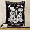 Naykow Skull Tapestries Black and White Skeleton Gothic Grunge Dark Witchy Wall Hanging Decor Tapestry for Bedroom Aesthetic Alt Room (60x90 inches vertical)