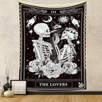 Naykow Skull Tapestries Black and White Skeleton Gothic Grunge Dark Witchy Wall Hanging Decor Tapestry for Bedroom Aesthetic Alt Room (60x90 inches vertical)
