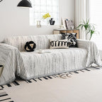 Chenille Couch Cover Pet Friendly, Sofa Cover Washable, Reversible Sofa Slipcover for Sectional Sofa, Loveseat, 2 or 3 Cushion Couch, Corner Sofa, Futon Cover (71" X 150", White)