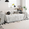 Chenille Couch Cover Pet Friendly, Sofa Cover Washable, Reversible Sofa Slipcover for Sectional Sofa, Loveseat, 2 or 3 Cushion Couch, Corner Sofa, Futon Cover (71" X 102", White)