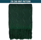 PAVILIA Emerald Green Knit Throw Blanket for Couch Bed, Soft Knitted Farmhouse Sofa Throw for Living Room, Lightweight Decorative Summer Throw Blanket for Chair, Outdoor Textured Boho Blanket, 50x60