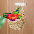 2Pcs Woven Hanging Basket Decorative Wall Hanging Flower Baskets Handwoven Plant Holder with Handle for Home and Garden Plant Display and Storage Stylish Plant Baskets