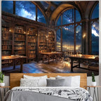 Accnicc Gothic Library Tapestry Vintage Medieval Bookshelf Tapestries Wall Hanging Fantasy Space Academia Book Extra Large Tapestry for Bedroom Living Room Dorm Classroom 90 x 68 inch