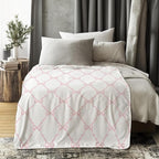 Coquette Pink Bow Blanket, Preppy Throw for Couch Bed Sofa, Cute Girly Bedroom Decor for Girls Women, Coquette Room Decor, 50x60 Inches