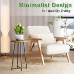 Plant Stand Indoor, Wood Plant Stand for Indoor Plants, Mid Century Plant Table,Modern Small Round Flower Pot Stand, Single Tall Plant Holder for Living Room,Balcony, Rustic Brown End Side Table