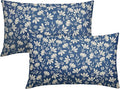 Blue Pillow Covers 12x20 Set of 2 Vintage Floral Rustic Old Style Cute Flower Print Rectangle Decorative Outdoor Pillowcases Seasonal Farmhouse Throw Cushion Case Couch Sofa Bed Decor