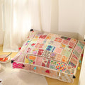 THE ART BOX Cotton Patchwork Vintage Boho Embroidered Floor Pillows & Cushion Cover Dog Pouf Seating Pouf Meditation Pillow Pet Bedding Cat Bed Boho Home Décor (35x35 Inches, Cover Only)