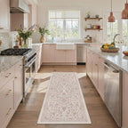 GENIMO Area Rug 2x3 Doormat, Machine Washable Low Pile Rugs, Small Retro Chenille Entryway Mat for Entrance, Hallway, Kitchen and Corridor, Dusty Rose