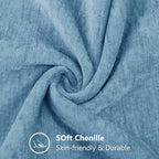 decorUhome Chenille Grey Blue Spring Throw Pillow Covers 16x16 Inch Set of 2, Decorative Soft Couch Pillow Covers Solid Dyed Accent Farmhouse Neutral Square Pillow Cases for Sofa
