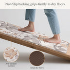 GENIMO Kitchen Mats for Floor 2PCS, Cushioned Kitchen Rugs Non Slip Washable, Farmhouse Anti Fatigue Mat Waterproof, Comfort Standing Mat Rug for Office, Home, Laundry, 17.3"x47"+17.3"x30", Grey