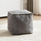 Louis Donné 45x45 Unstuffed Square Pouf Ottoman Cover Footstool for Storage Washable Small Bean Bag Cotton and Linen Fabric DIY Home Decorative Pets Friendly (Cover only)