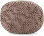 Christopher Knight Home Hazel Indoor / Outdoor Fabric Weave Pouf, Light Brown