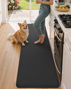 Color&Geometry 0.71" Extra Thick Anti Fatigue Cushion Kitchen Floor Mat,Easy Clean, Water & Oil Proof, Non Slip, Foam Padded Runner Rug for Front Sink,20"x 71" Black (2.0 Version)