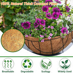 Coco Liners for Planters - 2 Pack 8 Inch Round Hanging Basket Liners, 100% Natural Coconut Fiber Replacement Liners for Hanging Baskets Planters Flowers, Plants, Vegetables (8'' Pack of 2)