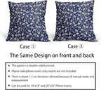 Navy Blue Pillow Covers 24x24 Set of 2 Vintage Floral Rustic Old Style Cute Flower Print Decorative Outdoor Pillowcases Seasonal Farmhouse Throw Cushion Case Decor for Couch Sofa Bed