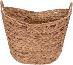 Household Essentials ML-4002 Tall Water Hyacinth Wicker Basket with Handles | Natural, Brown, Natural