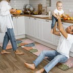 Kitchen Rugs and Mats Cushioned Anti Fatigue Kitchen Mat 2PCS Non-Skid Waterproof Kitchen Runner Rug Comfort Foam Standing Mat for Floors,Office,Laundry,Sink,Floral