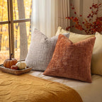 decorUhome Rust Chenille Throw Pillow Covers 16x16 Set of 2 Textured Soft Cozy Slubby Couch Pillow Covers Modern Farmhouse Boho Decorative Pillow Cases for Bed Sofa Living Room