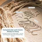 Nook Theory 6-Pack Macrame Plant Hangers with 12 Hooks - Hanging Planters for Indoor Plants, Boho Macrame Hangers Indoor Outdoor, Decorative Plant Hanger Indoor (Light Gray)
