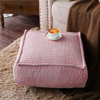 SUTAVIA Pouf Ottoman Cover Unstuffed Pouf Seat Decorative Soft Storage Bean Bag 20x20x8 Inches Square Floor Footrest for Living Room Bedroom (Dusty Pink, Square)