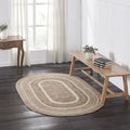 VHC Brands Jute Rug Oval with Pad, Natural & Crème, 48x72