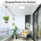USLAI Macrame Plant Hanger Indoor Outdoor, Fits 4 to 15 Inch Pots, Strong Hanging Planter Holder, Boho Home Decor, 49+35 Inch, Ivory (POTS NOT Included)