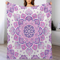 Boho Mandala Floral Throw Blanket Bohemian Hippie Flower Blanket for Sofa Bed Couch Chair Or Dorm 30"x40"