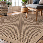 CAMILSON Easy Jute Rug 9x12, Indoor Outdoor Natural Color Fiber Area Rugs for Living Room Patio and Kitchen Rug, Sisal Boho Woven Design, Easy-Cleaning, Washable Outside Carpet Alfombras (9 x 12)