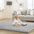 Baby Play Mat for Floor Nursery Rug Muscle Mat Area Rug Playroom Rug 59"x59" Playpen Mat Memory Foam 1.3" Thick Crawling Mat for Babies,Toddlers, Infants, Kids,A Light Gray