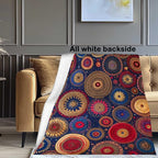 Colorful Bohemian Printed Blanket for Women Men, Mandala Circular Patterns Soft Lightweight All Season Throw for Home Decor, Couch, Bed, Camping, Travel, 40x50 Inches