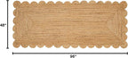 Hand Woven Jute Braided Rug, 2.5'x8' Feet – Scalloped Jute Rug, Reversible Boho Entry Area Rugs for Kitchen, Living Room, Floor Rug, 30 X96 Inches