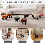 Ottoman, Small Foot Stool, Round Leather Pouf Ottoman, 13''L x 13''W x 10.2''H Foot Rest with Non-Skid Rubber Legs for Living Room Bedroom Couch Entryway, Grey