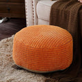 SUTAVIA Pouf Ottoman Cover Unstuffed Pouf Seat Decorative Soft Storage Bean Bag 20x20x8 Inches Floor Footrest for Living Room Bedroom (Burnt Orange, Round)