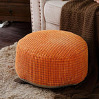 SUTAVIA Pouf Ottoman Cover Unstuffed Pouf Seat Decorative Soft Storage Bean Bag 20x20x8 Inches Floor Footrest for Living Room Bedroom (Burnt Orange, Round)